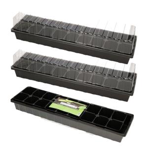 Talen Tools Kweekbak - 4x stuks - met deksel - 8 x 54 x 15 cm - proagator - moestuinbak