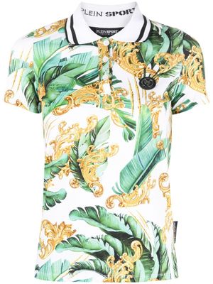 Plein Sport polo à fleurs - Vert