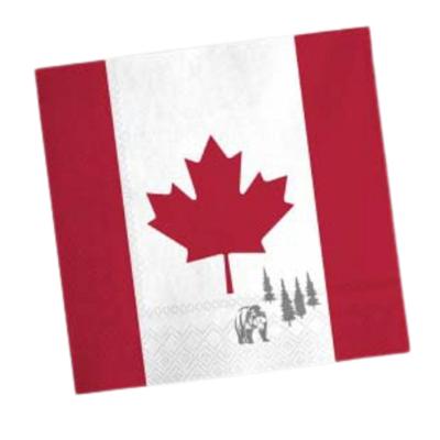 Canada landen vlag thema servetten - 20x stuks - 33 x 33 cm - Papier