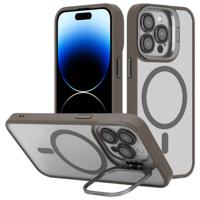 Cadorabo Hoesje geschikt voor Apple iPhone 15 PRO Case in Grijs geschikt voor MagSafe met cameralensbescherming - thumbnail