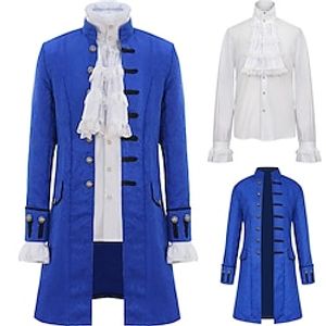 Retro vintage Victoriaans Middeleeuws Steampunk Outfits Hemd Trenchcoat Vampieren Voor heren Halloween Feest Maskerade Jas Lightinthebox