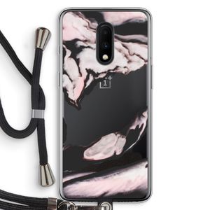 Roze stroom: OnePlus 7 Transparant Hoesje met koord