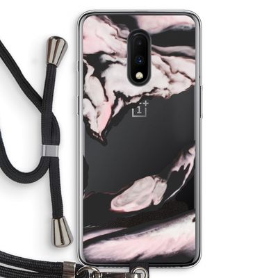 Roze stroom: OnePlus 7 Transparant Hoesje met koord