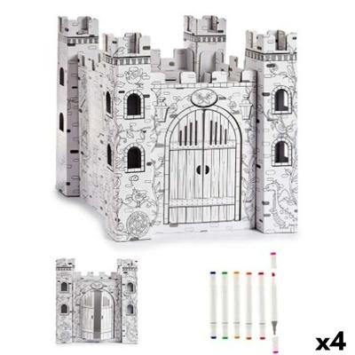 Vaardigheidsspel met Papier Pincello Kasteel (4 Stuks)