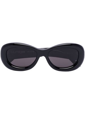 Courrèges lunettes de soleil à monture ovale - Noir