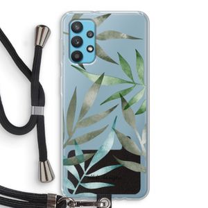 Tropical watercolor leaves: Samsung Galaxy A32 4G Transparant Hoesje met koord