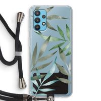 Tropical watercolor leaves: Samsung Galaxy A32 4G Transparant Hoesje met koord