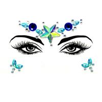 3 PC'S voorhoofd groene Masquerade make-up acryl gezicht sticker stijl: YT-43