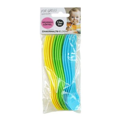 Haushaltshelden babyvoeding lepels - kunststof - 14 cm - 12x - kinderen - diverse kleuren