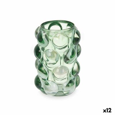 Kaarshouder Microbolletjes Groen Kristal 8,4 x 12,5 x 8,4 cm (12 Stuks)
