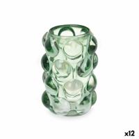 Kaarshouder Microbolletjes Groen Kristal 8,4 x 12,5 x 8,4 cm (12 Stuks)