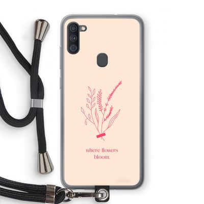 Where flowers bloom: Samsung Galaxy A11 Transparant Hoesje met koord