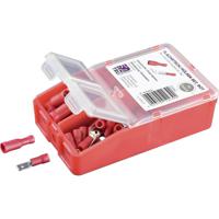 TRU COMPONENTS Assortiment kabelschoenen 4,8x0,8 mm 0.5 mm² 1.5 mm² Rood 140 stuk(s) - thumbnail