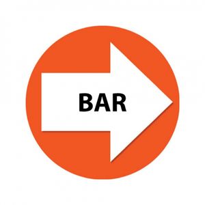 Oranje route aanduiding stickers Bar