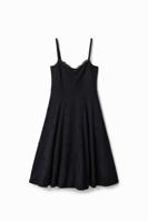 Midi-jurk met broderie anglaise - BLACK - XL