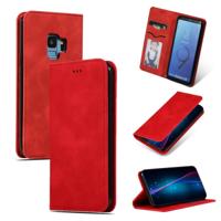 Retro huid voelen Business magnetische horizontale Flip lederen case voor Samsung Galaxy S9 (rood)