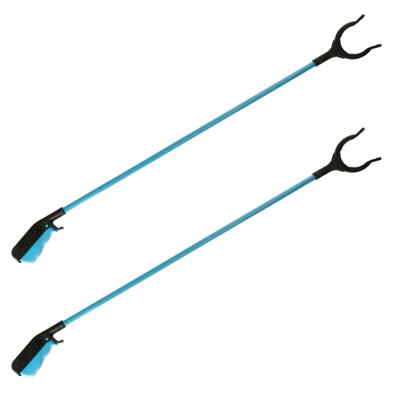 Afvalgrijper/vuilnisgrijper - 2x stuks - lange steel - 83 cm - zonder te bukken - oppaktang