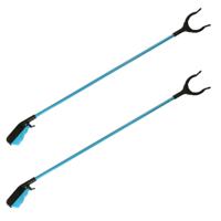Afvalgrijper/vuilnisgrijper - 2x stuks - lange steel - 83 cm - zonder te bukken - oppaktang