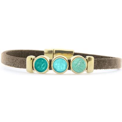 Qoss Taupe Armband Merel Mint | Goud - Maat S