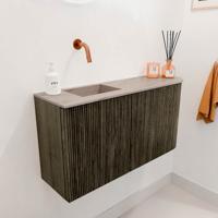 Toiletmeubel Mondiaz Joya Dlux | 81.6 cm | Meubelkleur Shadow | Faye wastafel Saba Wasbak Links | Zonder kraangat(en)