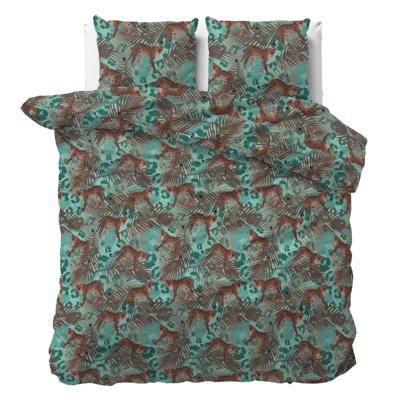 Dekbedovertrek Hasta - Tweepersoons (200x200 cm) - Groen Microvezel - Dessin: - Sleeptime Classy - Dekbed-Discounter.nl