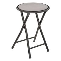 Bijzet krukje/stoel - Opvouwbaar - zwart/grijs - 46 cm   -