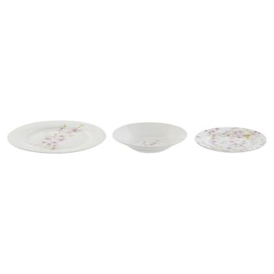 Serviesset Home ESPRIT Wit Groen Roze Porselein 18 Onderdelen 27 x 27 x 2 cm