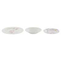 Serviesset Home ESPRIT Wit Groen Roze Porselein 18 Onderdelen 27 x 27 x 2 cm