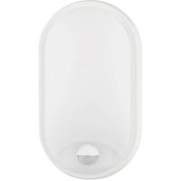 LED Wandlamp met Bewegingssensor - 15W - 1200lm - Warm Wit 3000K - IP54 - Ovaal - Wit