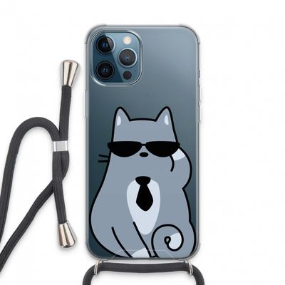 Cool cat: iPhone 13 Pro Max Transparant Hoesje met koord