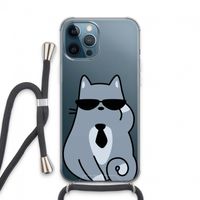 Cool cat: iPhone 13 Pro Max Transparant Hoesje met koord