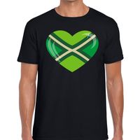 Achterhoeks t-shirt met hart  bedrukking zwart voor heren 2XL  -