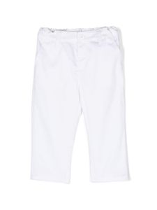 Emporio Armani Kids pantalon à plaque logo - Blanc