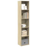 Boekenkast 40x30x189 cm bewerkt hout sonoma eikenkleurig