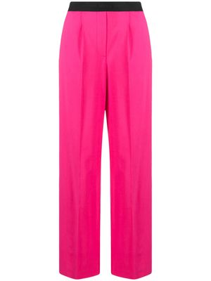 MSGM pantalon ample à taille à logo - Rose