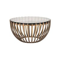 Richmond Ronde Salontafel Volante Glas, Ø84cm - Goud - thumbnail