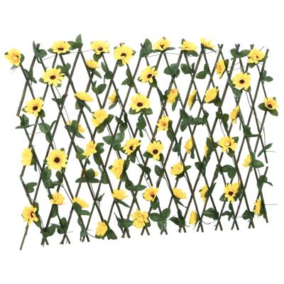 VidaXL Kunstplant klimop op latwerk uittrekbaar 180x60 cm geel