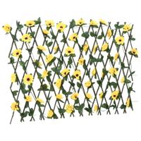 VidaXL Kunstplant klimop op latwerk uittrekbaar 180x60 cm geel VidaXL Kunstplant klimop op latwerk uittrekbaar 180x60 cm geel