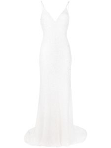 Jenny Packham robe longue Nora à sequins - Blanc