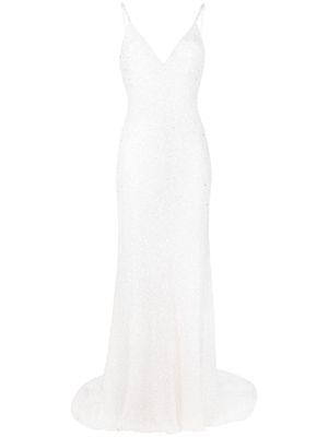 Jenny Packham robe longue Nora à sequins - Blanc