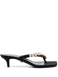 Versace mules 55 mm à ornements en cristal - Noir