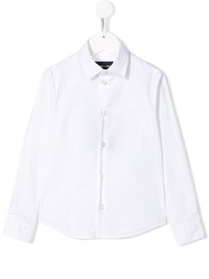 Emporio Armani Kids chemise à logo brodé - Blanc