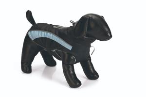 Beeztees hondenjas Saby zwart/lichtblauw 24cm