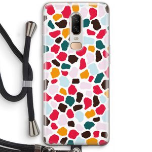 Colored Giraffe: OnePlus 6 Transparant Hoesje met koord