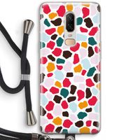 Colored Giraffe: OnePlus 6 Transparant Hoesje met koord