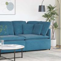 Modulaire hoekmodule bank met kussens 100 cm blauw