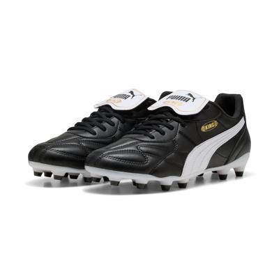 PUMA King Top Gras / Kunstgras Voetbalschoenen (MG) Zwart Wit Goud