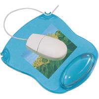 Q-CONNECT muismat, gel, met polssteun, blauw