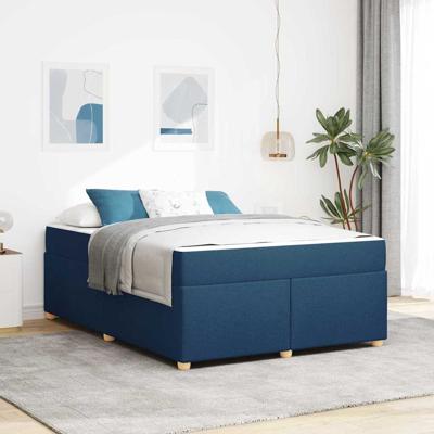 Bedframe met matras Blauw 140 x 200 cm Stof