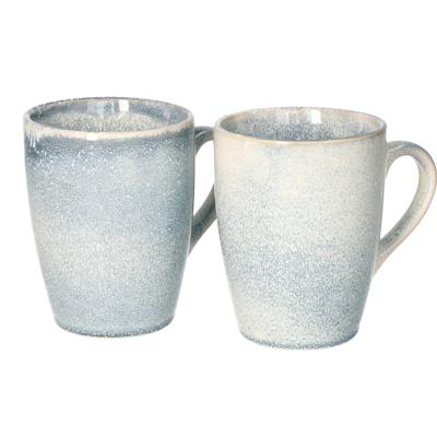 Siaki Koffiemok / theemok Faye - set 2x - lichtblauw - 340 ml - mokken - keramiek